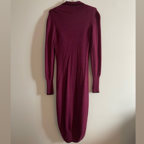 100% alpaca long purple knitted jacket - Picture 2 of 3